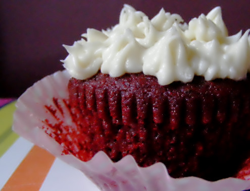 Red Velvet Cupcake with Cacao Nibs_ForkFingersChopsticks.com